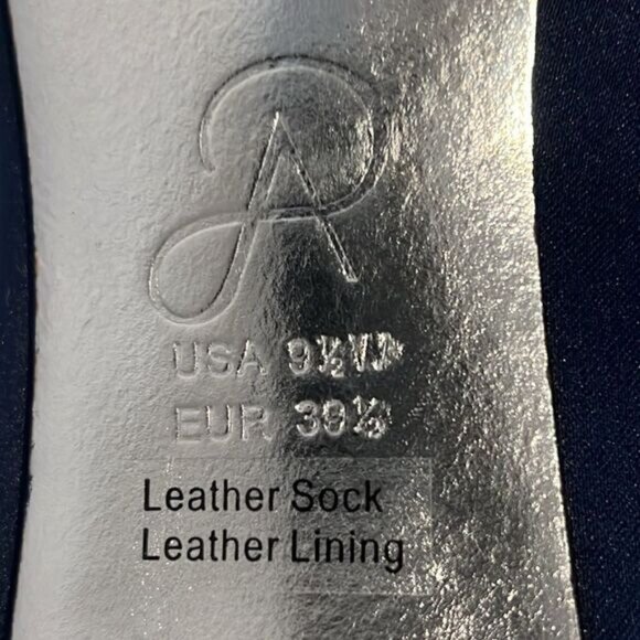 Adrianna Papell Navy Blue Satin Peep Toe Kitten Heel Shoes Size 9.5W - Picture 10 of 11